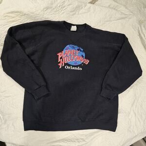 Vintage Planet Hollywood Orlando Sweatshirt Black Size XL X-Large 90s Florida